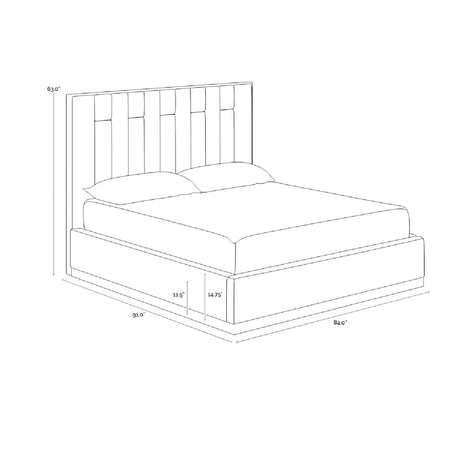 Channeled Cream King Bed by Splendido Nemu, alternate view 5