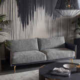 Black Leather Framed Sofa by Splendido Ashi, alternate view 7