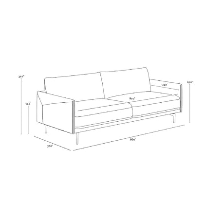Black Leather Framed Sofa by Splendido Ashi, alternate view 8