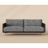 Black Leather Framed Sofa by Splendido Ashi, alternate view 3