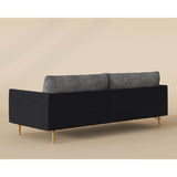 Black Leather Framed Sofa by Splendido Ashi, alternate view 4