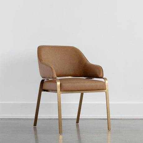 Curved-Back Leather Dining Armchair by Splendido Malachi Dining Chair, alternate view 18