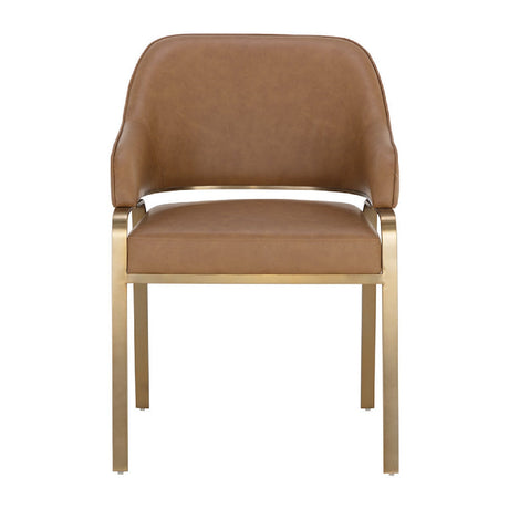 Curved-Back Leather Dining Armchair by Splendido Malachi Dining Chair, alternate view 9
