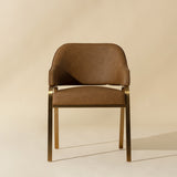Curved-Back Leather Dining Armchair by Splendido Malachi Dining Chair, alternate view 16