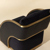 Black Leather Swivel Lounge Chair by Splendido Baz Accent Chair, alternate view 5