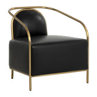 Gold Framed Leather Lounge Chair by Splendido Carter Accent Chair, alternate view 6