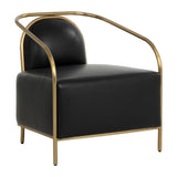 Gold Framed Leather Lounge Chair by Splendido Carter Accent Chair, alternate view 6