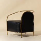 Gold Framed Leather Lounge Chair by Splendido Carter Accent Chair, alternate view 9