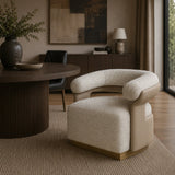 Curved-Back Swivel Lounge Chair by Splendido Olida Accent Chair, alternate view 2