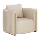 Leather Channel-Piped Lounge Chair by Splendido Alix Accent Chair