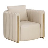 Leather Channel-Piped Lounge Chair by Splendido Alix Accent Chair