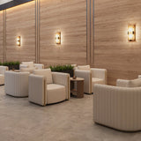 Leather Channel-Piped Lounge Chair by Splendido Alix Accent Chair, alternate view 2