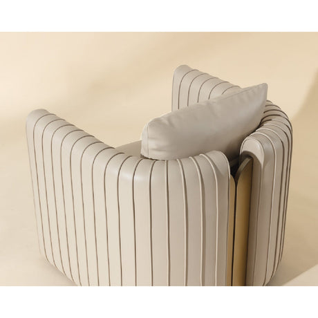 Leather Channel-Piped Lounge Chair by Splendido Alix Accent Chair, alternate view 11