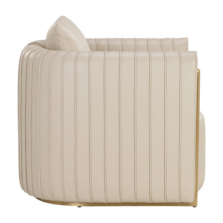 Leather Channel-Piped Lounge Chair by Splendido Alix Accent Chair, alternate view 4