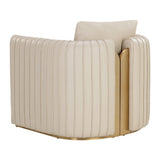 Leather Channel-Piped Lounge Chair by Splendido Alix Accent Chair, alternate view 5