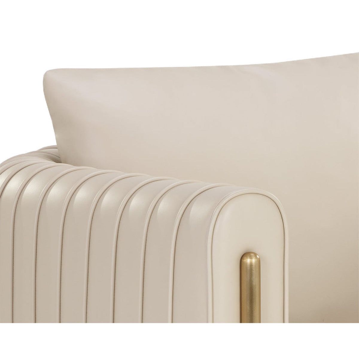 Leather Channel-Piped Lounge Chair by Splendido Alix Accent Chair, alternate view 7
