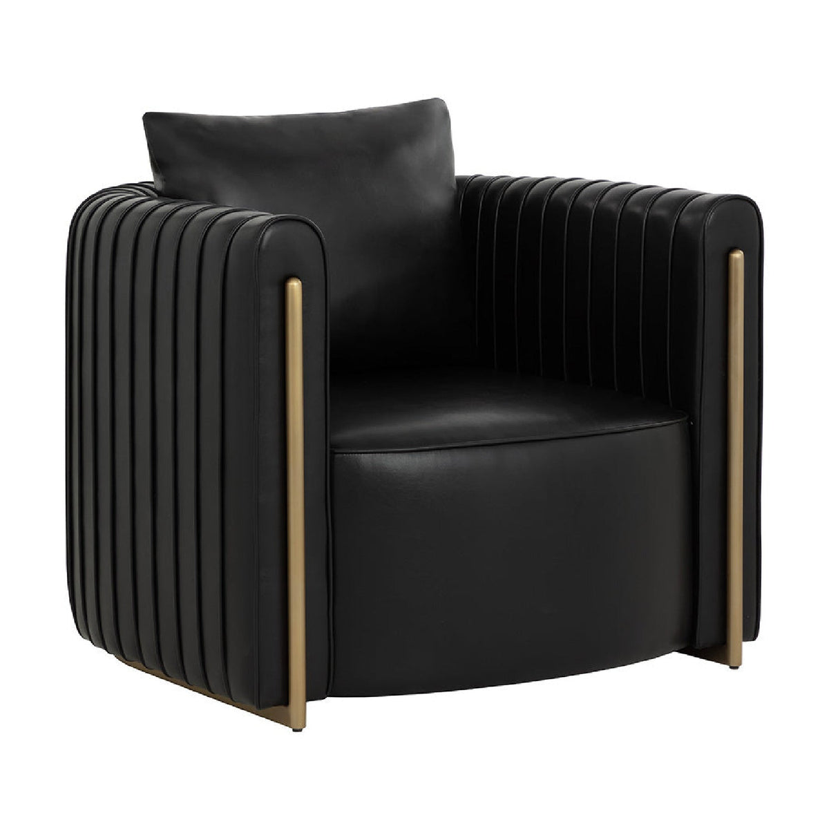 Leather Channel-Piped Lounge Chair by Splendido Alix Accent Chair, alternate view 13