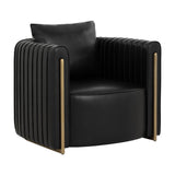 Leather Channel-Piped Lounge Chair by Splendido Alix Accent Chair, alternate view 13