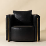 Leather Channel-Piped Lounge Chair by Splendido Alix Accent Chair, alternate view 15