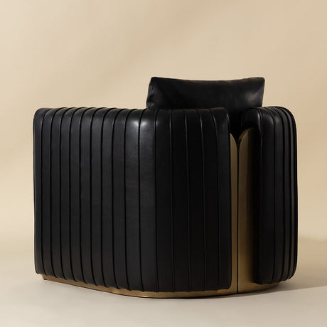 Leather Channel-Piped Lounge Chair by Splendido Alix Accent Chair, alternate view 18