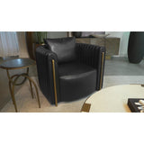 Leather Channel-Piped Lounge Chair by Splendido Alix Accent Chair, alternate view 20