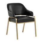 Curved-Back Leather Dining Armchair by Splendido Malachi Dining Chair, alternate view 19