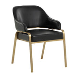 Curved-Back Leather Dining Armchair by Splendido Malachi Dining Chair, alternate view 19