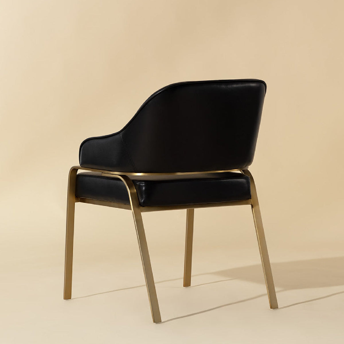 Curved-Back Leather Dining Armchair by Splendido Malachi Dining Chair, alternate view 23