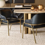 Curved-Back Leather Dining Armchair by Splendido Malachi Dining Chair, alternate view 26