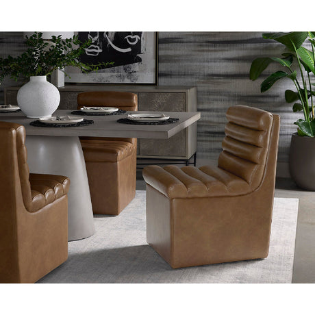 Leather Look Wheeled Dining Chair by Splendido Norm, alternate view 16