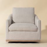 White Linen Swivel Lounge Chair by Splendido Corbin Accent Chair, alternate view 7