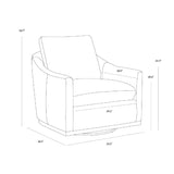 White Linen Swivel Lounge Chair by Splendido Corbin Accent Chair, alternate view 10