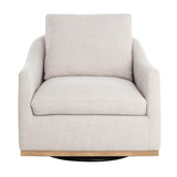 White Linen Swivel Lounge Chair by Splendido Corbin Accent Chair