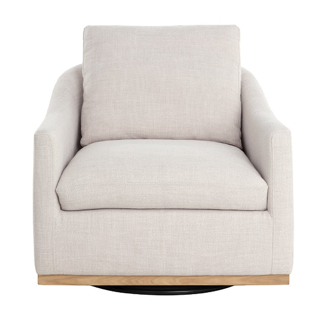 White Linen Swivel Lounge Chair by Splendido Corbin Accent Chair
