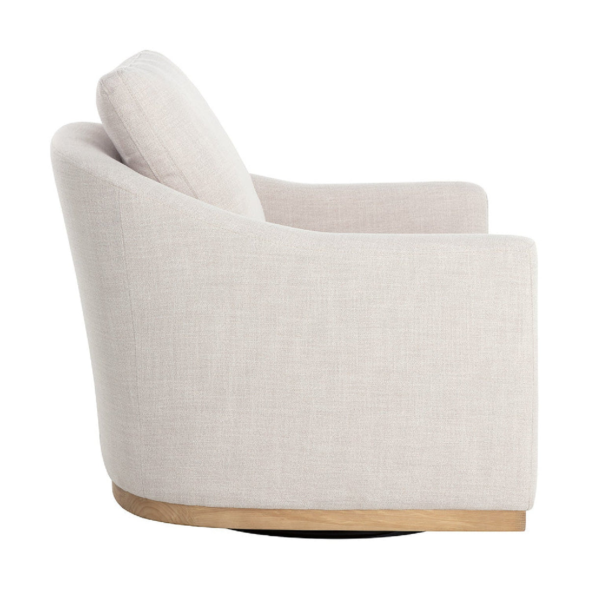 White Linen Swivel Lounge Chair by Splendido Corbin Accent Chair, alternate view 4