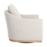 White Linen Swivel Lounge Chair by Splendido Corbin Accent Chair, alternate view 4