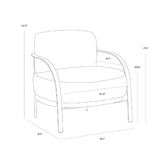 Gold Framed Fabric Lounge Chair by Splendido Daphne Accent Chair, alternate view 9