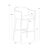 Cream Leather Bar Stool by Splendido Kylin Barstool, alternate view 8