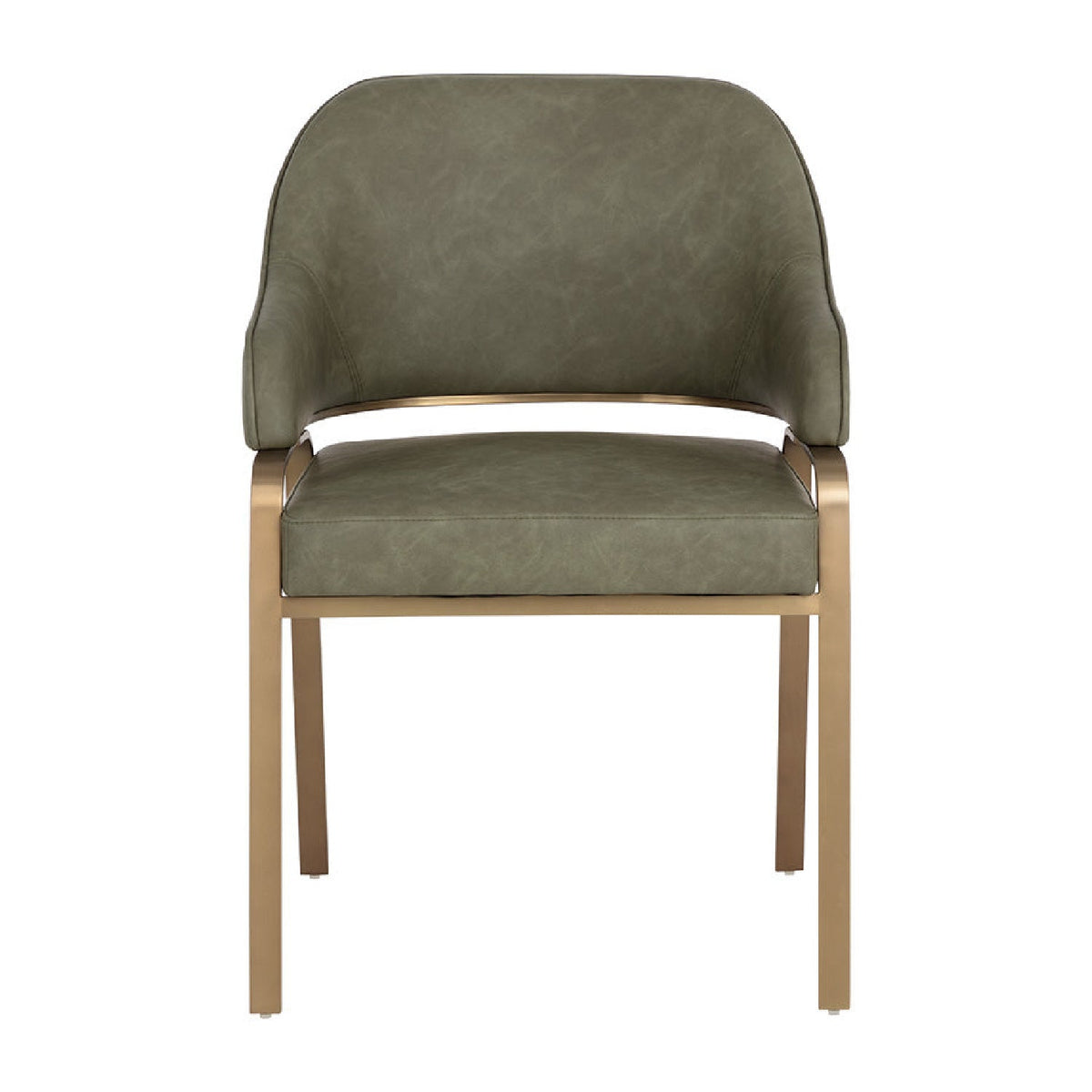 Curved-Back Leather Dining Armchair by Splendido Malachi Dining Chair, alternate view 3