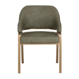 Curved-Back Leather Dining Armchair by Splendido Malachi Dining Chair, alternate view 3