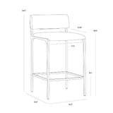 Black Fabric Counter Stool by Splendido Mori, alternate view 7