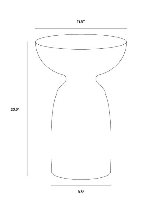 Black Concrete Indoor/Outdoor End Table by Splendido Goya Side Table, alternate view 11