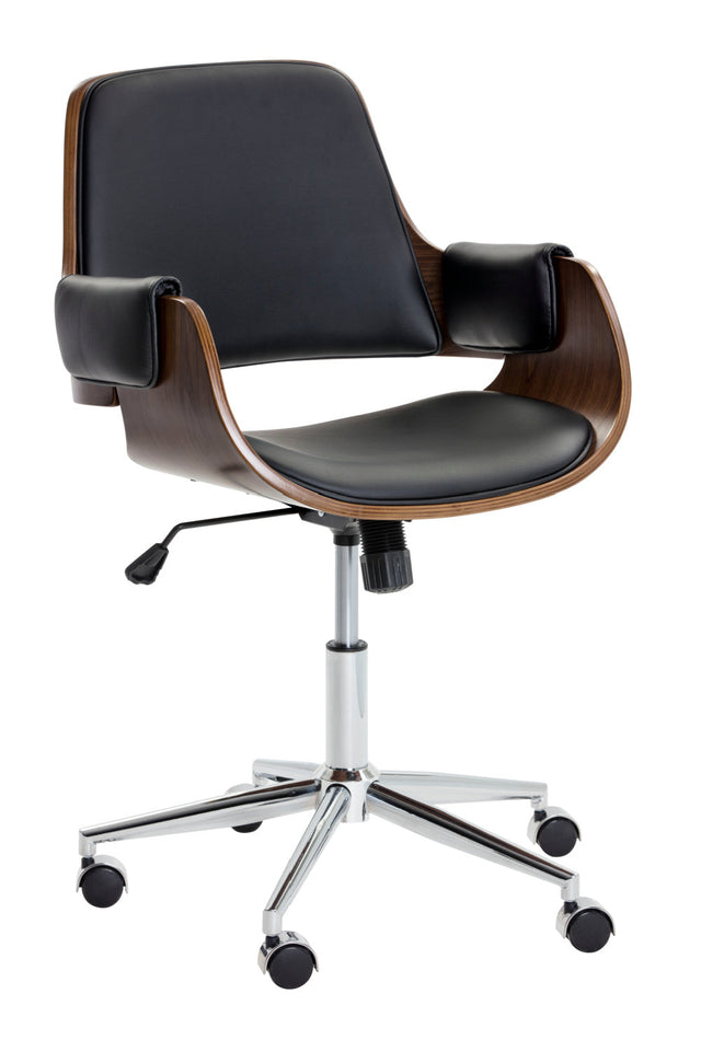 Wood and Black Office Chair by Splendido Kellan