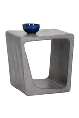Gray Asymmetrical Indoor/Outdoor End Table by Splendido Darwin Side Table, alternate view 3