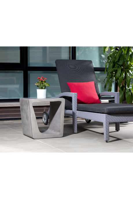 Gray Asymmetrical Indoor/Outdoor End Table by Splendido Darwin Side Table, alternate view 4