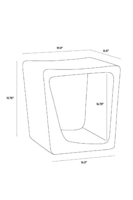 Gray Asymmetrical Indoor/Outdoor End Table by Splendido Darwin Side Table, alternate view 6