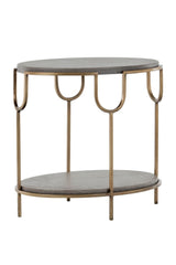 Oval Gray Concrete Side Table by Splendido Arya