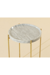 White Marble End Table by Splendido Liv Side Table, alternate view 7