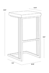 Leather Look Cantilevered Bar Stool by Splendido Boone Barstool, alternate view 13