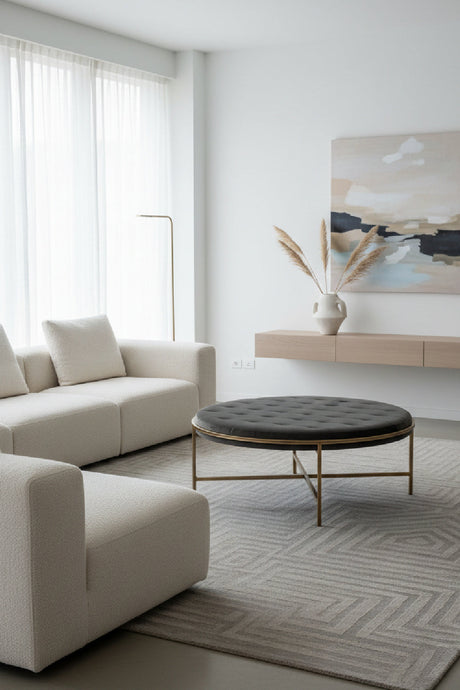 Metal Frame Upholstered Ottoman by Splendido Ethel, alternate view 8
